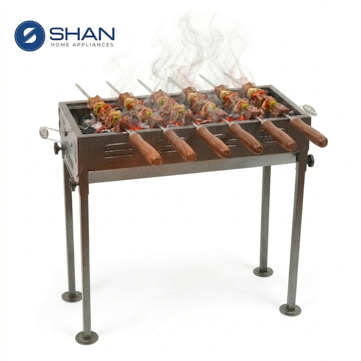 Portable Charcoal BBQ Grill  (66cm * 30cm * 63.5cm) – Compact Outdoor Barbecue Stand with Detachable Legs & Air Vents